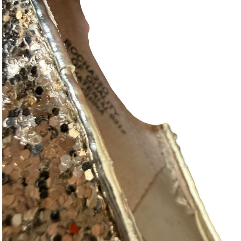 Nine West Rocha Gold Glitter Cushioned Pumps Women’s Size 9 Stiletto Heels Glam - Picture 14 of 16